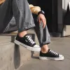 Fashionable and versatile casual sports shoes, men's black canvas shoes, comfortable and durable student board shoes, trendy style details Picture